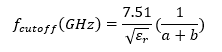 而同軸線的截止頻率,可以通過下列公式計算得到:.png 而同軸線的截止頻率,可以通過下列公式計算得到:.png